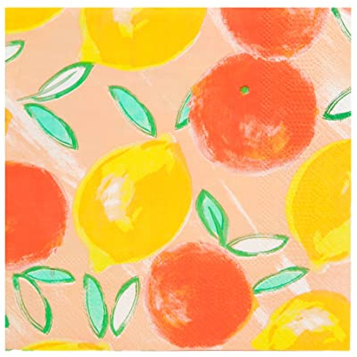 Talking Tables 20x Zitronen Papierservietten Tropisches Design Einwegservietten Sommerparty Picknick Alfresco 33cm Zitronen & Orangen Design