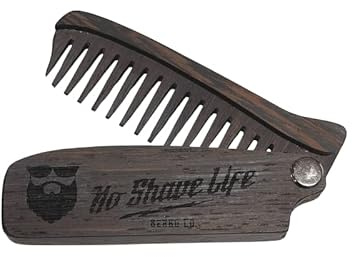 No Shave Life OG Logo Solid Wood Folding Beard Comb (Wenge)