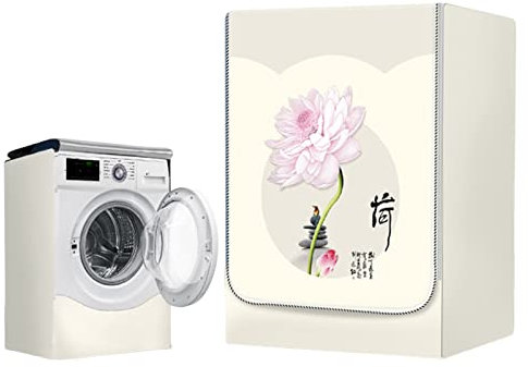 FANSU Stile Cinese Copertura Lavatrice per Esterno per Lavatrici e Asciugatrice Impermeabile Antipolvere Coprilavatrice da Esterno con Aperture Frontali Protezione Solare (Rosa,S-4.5-5.6kg)
