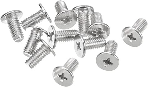 sourcing map M5-0.8 x 10mm Phillips Flachkopfschrauben 20 Stück Flache Rundkopfschrauben 304 Edelstahl Kreuzschlitz Antrieb Maschinenschrauben Hardware Verschluss für Möbel Verbindung