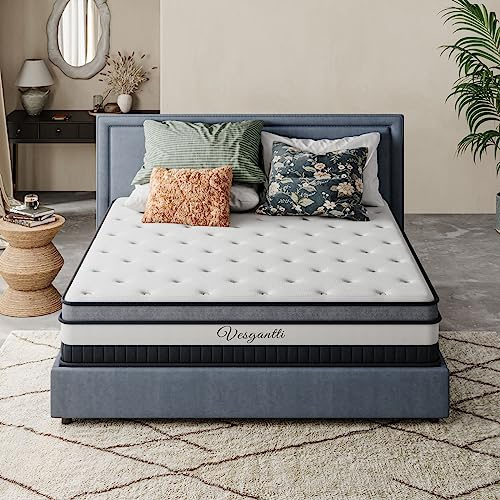 Vesgantti Matelas 90x200cm, 30cm Épaisseur, Matelas à Ressorts Ensachés Indépendant, Multicouches Extra Confort 7 Zones, Ferme Moyenne, Orthopédique, Oeko-Tex (H3, Box-Top Nova Luxe)