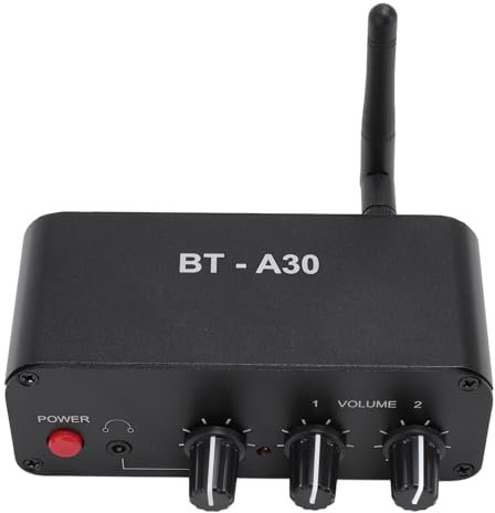 Preamplificador de Tocadiscos Bluetooth, Mini Preamplificador de Fonógrafo Estéreo de Audio Electrónico con Adaptador de Corriente CC de 12 V Separado, Salida de Entrada de