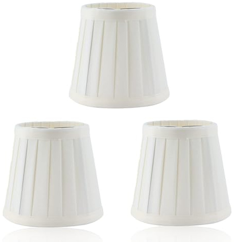 Lampenschirm, Lampenschirme 3er-Set Für Tischlampe, Trommelstoff-Lampenschirme Für Tischlampen Und Bodenleuchte, E14, Clip-on-Lampenschirm, Kerze, Kronleuchter Für H