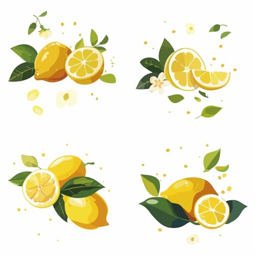 GORGECRAFT 4 Estilos de Calcomanías Estáticas para Ventanas con Forma de Limón para Puertas Corredizas de Vidrio Ventanas Redondas Decorativas de Doble Cara para Prevenir Colisiones de Pájaros Perros