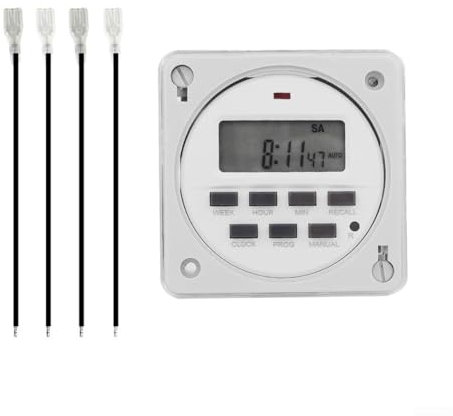 Interruptor temporizador de fuente de alimentación, CN101A LCD interruptor de tiempo 12 V 24 V 100 V relé de tiempo de luz de calle cartelera programable relé temporizador para la industria (12 V)