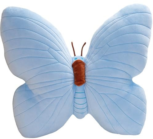 champracer Schön Schmetterling Kissen Zierkissen Kuschelkissen, Weiches Sofakissen Geeignet für Jungen Mädchen und Babys, Dekoration, Schießen Requisiten (40x30 cm,Blau)