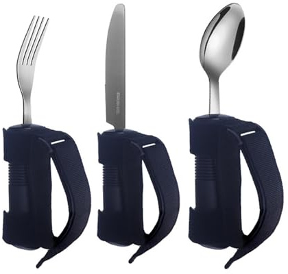 Ahuuen Cubiertos adaptables para personas mayores,Utensilios adaptables | para temblores de manos, Cubiertos adaptables 3X para temblores de manos, Juego de tenedor cuchara adaptable para la debilida