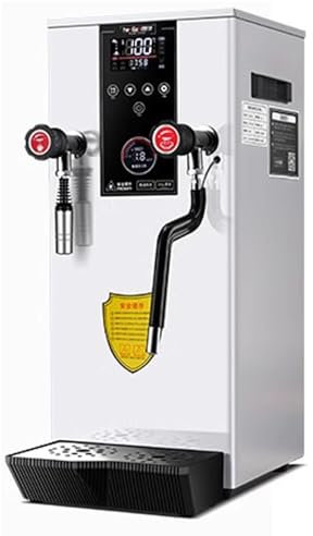 Montalatte Commerciale Multiuso 12L Macchina per schiumare Il Latte a Vapore con ebollizione Completamente Automatica, montalatte Elettrico Display a LED per caffè Espresso e tè,Bianca