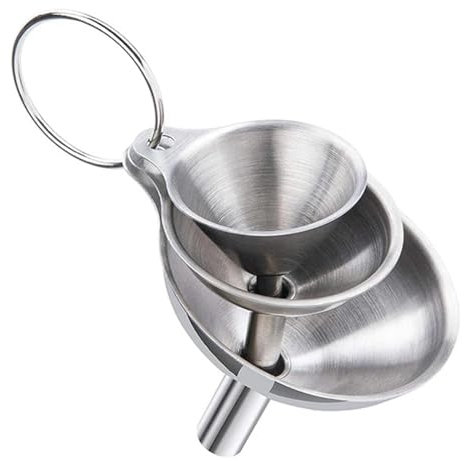 Imbuto cucina, Set di imbuti da cucina in acciaio inossidabile da 3/5 pezzi Set di imbuti in metallo for uso alimentare for il riempimento di bottiglie Piccoli imbuti for spezie di olio essenziale(3pc