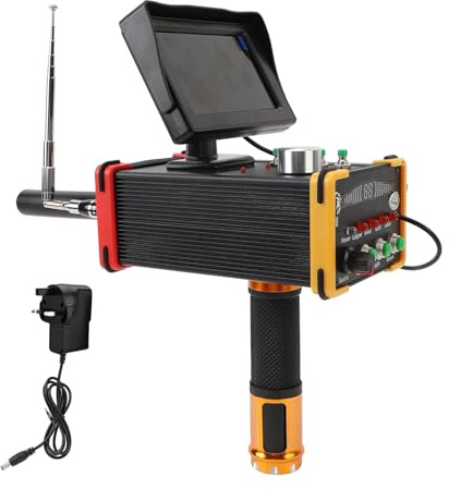 Metal Detector, 15m Depth 1000m Range Handheld Underground Metal Scanner Finder with Display Screen for Gold Silver Jewelry Treasure Hunting (UK Plug)