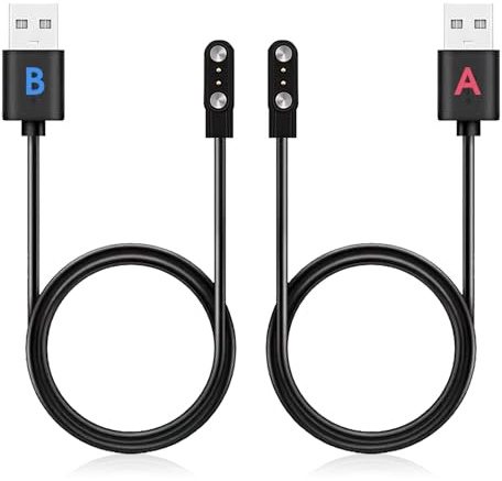 Swiftctrl 2 Pièces Chargeur Universel pour Montres Connectées, Câble USB Magnétique 2 Broches, Charge Rapide et Sécurisée - Compatible avec Montres Intelligentes (Modèle A & B, 2.84mm)