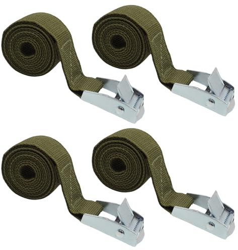 Fogbush Sangles De Transport Déménagement, 4 Pièces Sangles De Serrage Automatique 2.5 X 100cm, Noir, Nylon, Universel, Moto