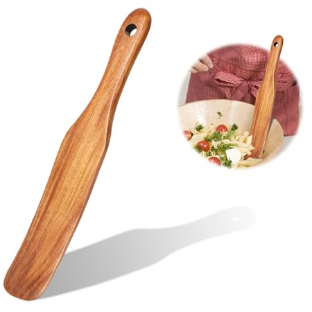 Cosmeria Utensili da cucina Spurtle in legno: Spatola in legno di teak durevole, Cucchiaio da cucina in legno versatile, Design ergonomico, Facile da pulire per diversi compiti culinari