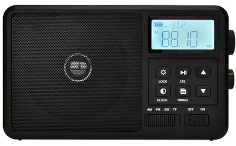 Juqoyue Radio Portátil por Internet, la Mejor Recepción, Radio FM, Bluetooth, Altavoz, Pantalla LCD, Despertador, Temporizador de Apagado Automático, Enchufe de la UE