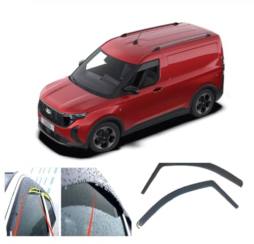 AC WOW 2x Windabweiser für Ford Transit/Tourneo Courier 2023 2024 2025 2026 Acrylglas Seitentür Fenster Wetterschutz Regenschutz
