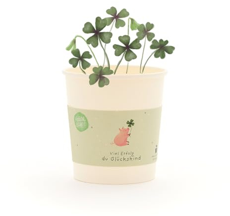 Glücksklee-Anzuchtset als Glücksgeschenk | Umweltfreundlicher Anzuchtbecher mit Glücksklee-Saatgut, Kokos-Quelltablette & Anleitung | Nachhaltige Geschenkidee für Prüfungen, Neuanfänge & Geburtstage