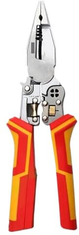 Pelacables multifunción 8 en 1, for electricistas, for pruebas de voltaje, corte de cables, tijeras y alicates de crimpado.