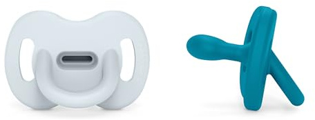 Suavinex, Pack 2 Chupetes Todo Silicona, Bebés 0/6 Meses y Recién Nacidos, Tetina Fisiológica Sx Pro, Blandito y Flexible, Ideal Dormir, Respeta el Desarrollo Bucodental, Colour Essence, Azul