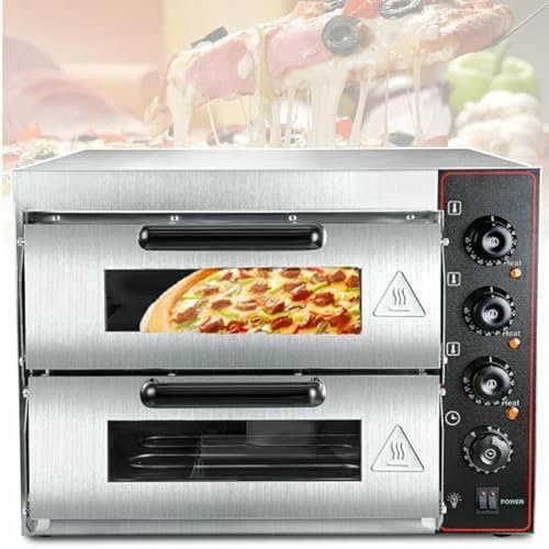 Horno De Pizza Comercial De 40L, Horno De Pizza Eléctrico De Doble Capa, 16 con Piedra De Pizza, Torradera Multipropósito Para Hornear Caldera, Para Uso En El Hogar Del Restaurante, 110V / 220v3000W