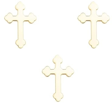 3 x goldene Kreuz-Anstecknadel, Metall-Brosche