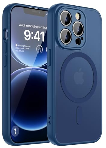 KPPIT Magnetisch für iPhone 12 Pro Hülle Kompatibel für Magsafe,[Militärnorm Schutz Handyhülle] Durchscheinende Matt Kratzfeste Rückseite Schutzhülle Hülle für iPhone 12 Pro Case, königsblau