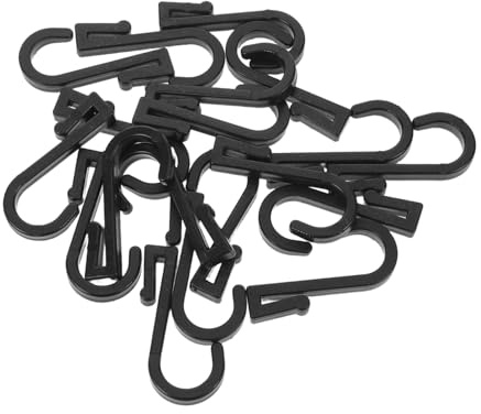 Cabilock Lot De 100 Crochets En S Plastique Pour Rail Coulissant Rideau Crochets Utilitaires À Clipser Sans Perçage Pour Cuisine Salle De Bain Et Jardin Organisation Maison 4.00X1.80X0.40 Cm