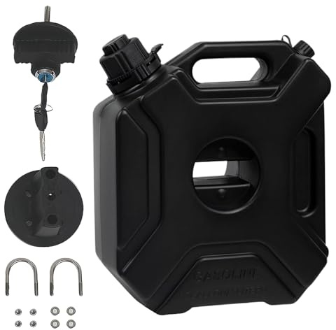 Boîtes d'huile de voiture - Conteneur portable de 1,3 gallon | Capuchon verrouillable, conception anti-fuite, matériau solide, facile à transporter, idéal pour voiture, moto, tondeuse à gazon, 25 x 12