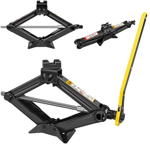 2Ton Heavy Duty Steel Scissor Car Jack with Ratchet Wrench, Lifting Range: 11-39cm, Universal Scissor Jack Kit, Car Jack Kit for Easy Lifting Cars, SUVs, Sedans,Van, Vehicles(Lifting Range: 11-39cm)