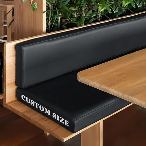 SECXEO Kunstleder Bankauflage Nach Maß, Indoor Outdoor Benutzerdefinierte Bankkissen, Wasserdicht Bank Sitzpolster Auf Maß für Eckbank, Stühle, Fensterbank und Hocker