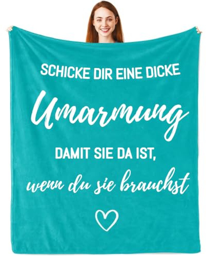 Asseourc Geschenke für Frauen und Männer - Umarmung Decke, Geschenk Beste Freundin Geburtstag, Weihnachten Geburtstagsgeschenk für Frauen Beste Freundin Freund Schwester, Gute Besserung Geschenke