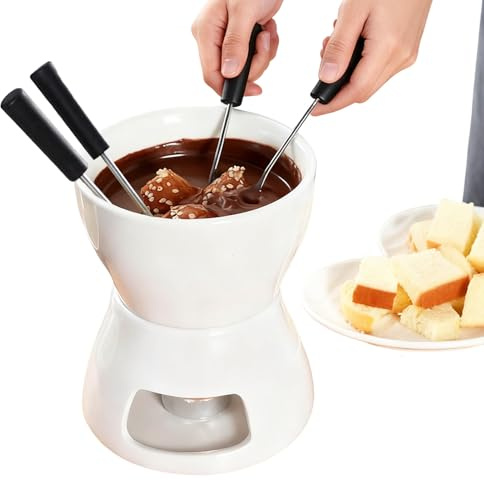 Générique Fonduetasse – kleiner Keramiktopf | persönlicher Fonduetopf für Käse und Butter | für Vorspeise Dessert Sauce Meeresfrüchte Käse Karamell Dattel Picknick Abend