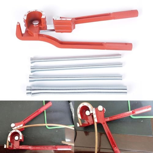 Piegatubi manuale in rame per tubi da 6/8/10 mm e 1/4 5/16 3/8 1/2 5/8, strumento in lega di alluminio con tubi di piegatura a molla, curva fino a 180° per tubi in rame e alluminio