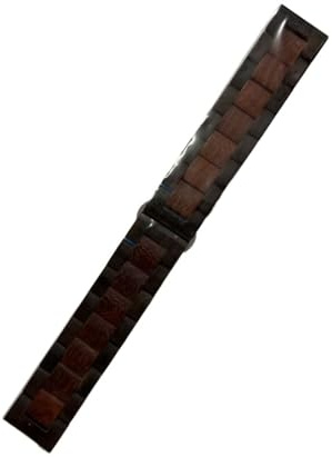 Träarmband Rostfritt stål Vikspänne Quick-release Design Justerbart utbytbart armband(F,21mm)