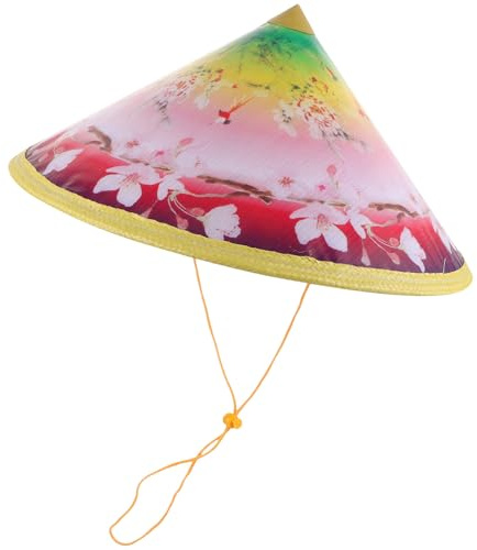 SUPVOX Chapeau Tissé en Bambou Naturel N°1 pour Déguisement Chinois Chapeau de Scène Orientale pour Garçon et Filles et Adultes Accessoire de Danse Traditionnelle pour Fête et Cosplay