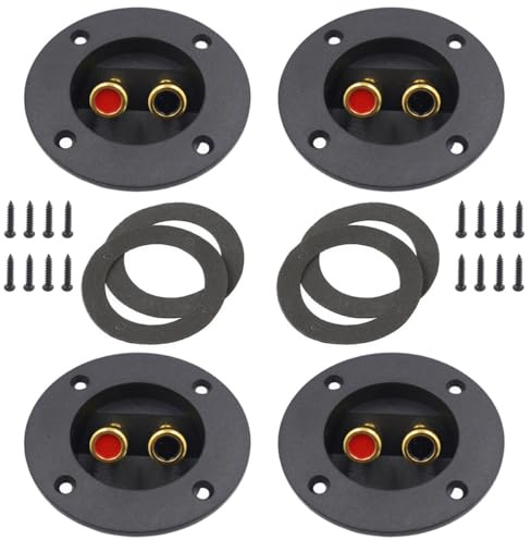 UTHCLO Connettore Altoparlante 3,1 Pollici Terminale a Molla, Scatola di Disconnessione Subwoofer 4 Pezzi, Morsettiera per Casse Acustiche Vite, Accessori per Impianto Audio Domestico