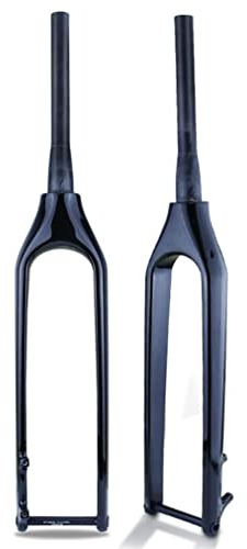 Forcella MTB 26/27,5/29 pollici rigida conica in fibra di carbonio completa 15x110mm perno passante per freno a disco per bici tubolare senza filettatura forcella anteriore per bicicletta ultra legg