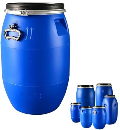 60l Food Grade Plastic Water Storage Barrel With Airtight Lid – Ideal For Rainwater Collection, Shipping, And Industrial Use – Durable & Versatile