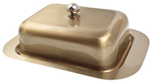 Zoie + Chloe Stainless Steel Butter Dish with Easy to Hold Lid