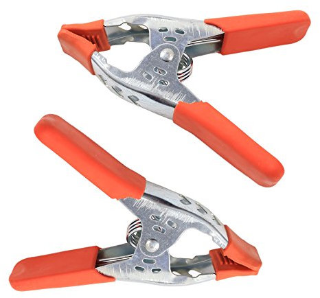 White Hinge 2X Large 6 Metal Spring Clamps - Heavy Duty Strong Clips with Rubber Grips