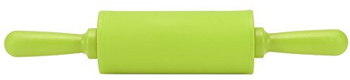Teig Roller, Silikon Teigrolle Nudelholz, Küche Antihaft Rolling Pin, für Fondant/Pie Crust/Pizza/Cookie/Teig, Rotierende Trommellänge 10cm (Grün)