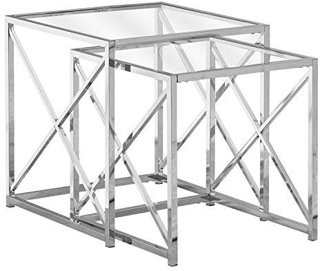 Monarch Specialties I NESTING TABLE, CHROME