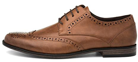 Beckett Billy Mens Lace Up Tan Brogue Shoe - Size 11 UK - Brown