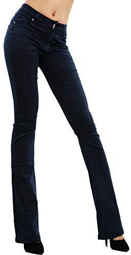 Toocool - Jeans Donna Push up Pantaloni Zampa Elefante Campana Slim Sexy F36-M6129 [S,Blu Scuro]