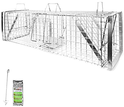 Petigi Animales Humane Trampa Jaula Captura Ratones Ratas Conejos Topos Martas Castores Tejones, Dimensiones/Modelo:Heavy 3 (120 x 34 x 34 cm)