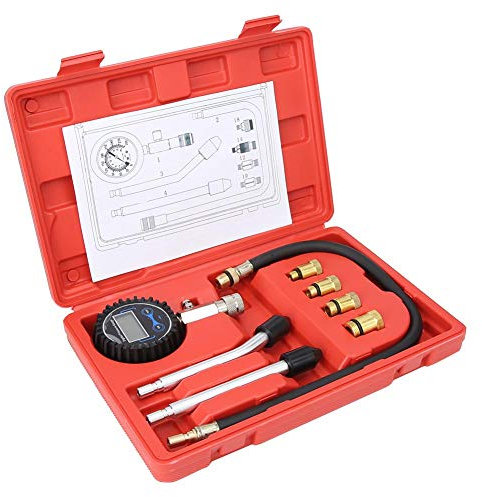 Misuratori di compressione del motore, kit del tester di compressione del cilindro del motore a benzina 8pcs Calibro di strumento automobilistico adatto per camion per auto