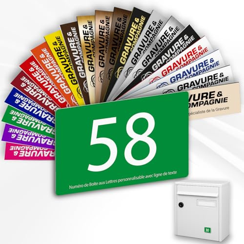 Letterbox Number – Adhesive PVC Engraved Plaque – Custom House/Mailbox Number SignLetterbox Number – Adhesive PVC Engraved Plaque – Custom House/Mailbox Number Sign - SMALL 5 x 3,5 cm (Green)