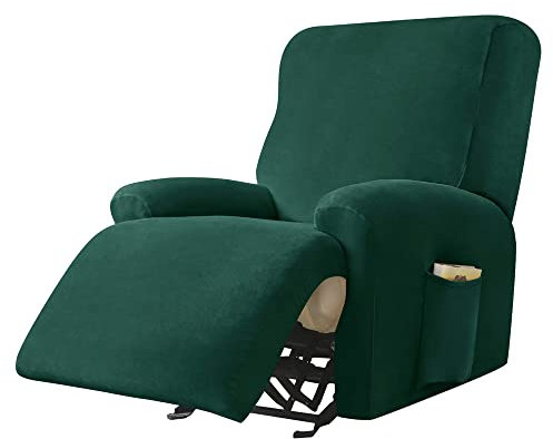Highdi Stretchhusse für Relaxsessel Komplett Sesselschoner, Stretch Relaxsessel Bezüge 1 Stück - Weicher Spandex Einfarbig Elastisch Sesselbezug für Fernsehsessel Liege Sessel (Schwarzgrün)