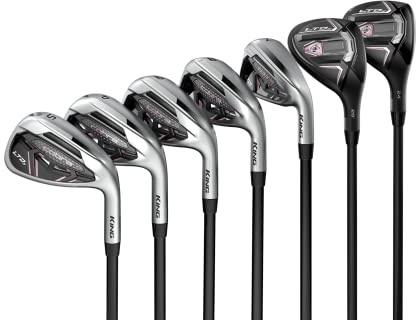 Cobra Golf 2022 LTDX Combo Eisen Set Glanz Satin Chrom-Elderberry (Damen, Rechtshänder, KBS PGI 55, Ladies Flex, 5-SW)