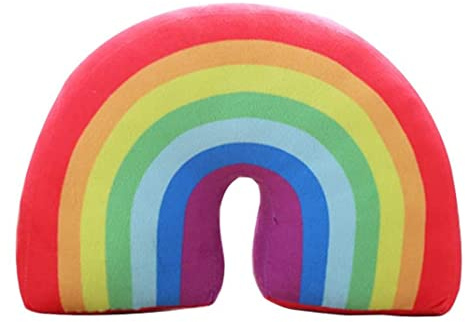HoveeLuty Regenbogenkissen Für Mädchen Kinder Bett Dekoration Kissenbogen Geformt Gefülltes Plüschsofa Stühle Werfen Kissen 13,7 Zoll