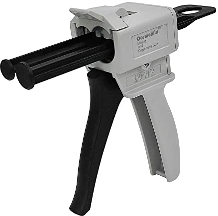 CosmoMix Mixing and Dispensing Gun, Impression Mixing Dispensing AB Gun Ratio 1:1/1:2 for 50ml Adhesive Material, Mixing Cartridge Dispenser Gun, Epoxy Adhesive cartridges Gun.